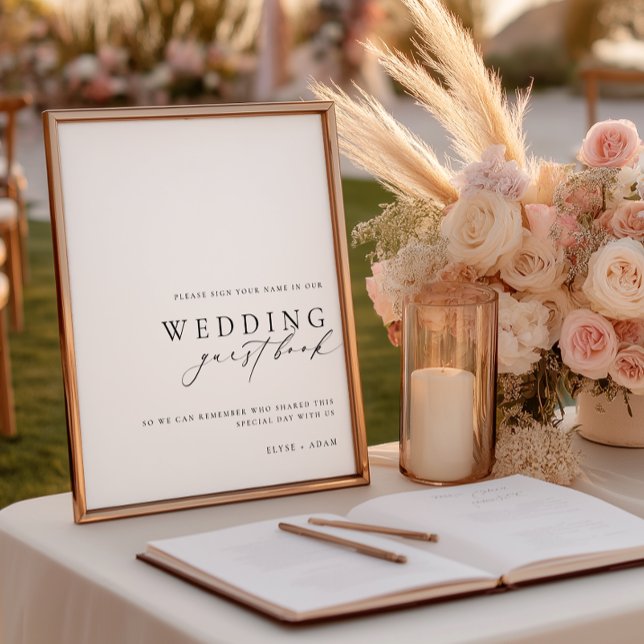 Poster Símbolo de Livro de Convidado de Casamento Minimal (Criador carregado)