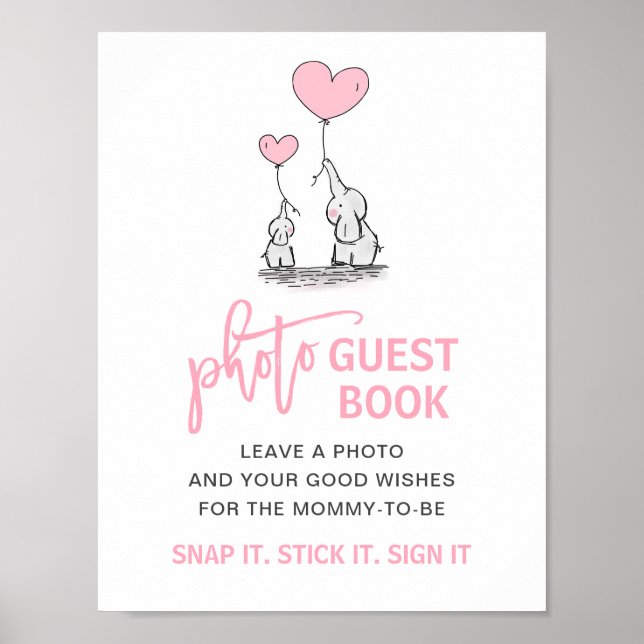 Poster Símbolo de Livro de Fotos do Elefante Rosa-chá de  (Frente)