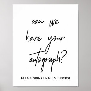 Poster Símbolo de Livro Guest Automático da Caligrafia