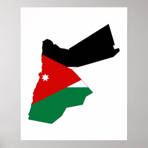 Poster Símbolo de mapa de forma do país da Jordânia