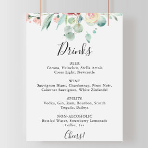 Poster Símbolo de Menu Contemporâneo de Bebidas Nuptivas