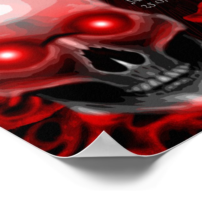 Poster Símbolo de menu de bebidas góticas com alma escura (Borda)