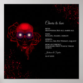 Poster Símbolo de menu de bebidas góticas com alma escura