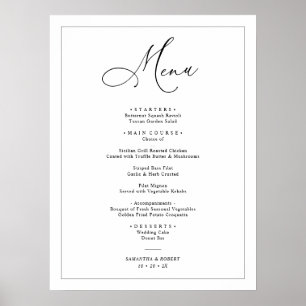 Poster Símbolo de menu preto e branco minimalista moderno