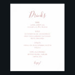 Poster Símbolo de Menu Simples Elegante de Bebidas de Cas<br><div class="desc">Este simples e elegante cartaz de cardápio de rosa de ouro é perfeito para o seu clássico casamento de rosa de ouro minimalista. Design apresenta a típica vintage mínima fonte de ouro emboscada contemporânea chic e delicada caligrafia formal romântica. É excelente para primavera, verão, outono ou casamentos de luxo de...</div>