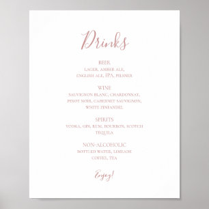 Poster Símbolo de Menu Simples Elegante de Bebidas de Cas