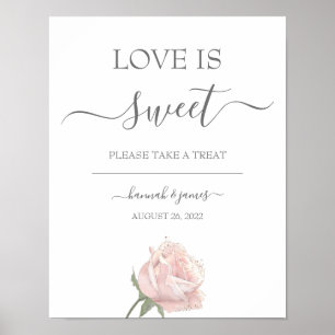 Poster Símbolo de Mesa de Deserto de Casamento de Hannah