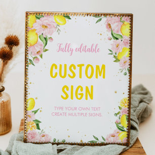 Poster Símbolo de Mesa de Festa de aniversário de limão