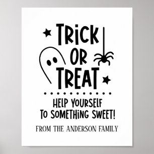 Poster Símbolo de Mesa de Halloween ou Tratar