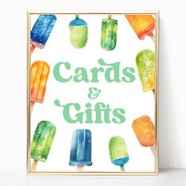 Poster Símbolo de Mesa do Popsicum Verde Azul Cartões e P