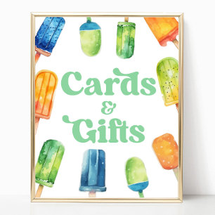 Poster Símbolo de Mesa do Popsicum Verde Azul Cartões e P