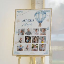 Poster Símbolo de Milestone de Foto de Aniversário do Blu