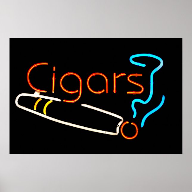 Póster Símbolo de Neon de Cigarros (Frente)