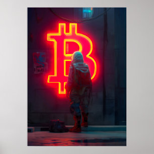 Poster Símbolo de Neon de Cyber City