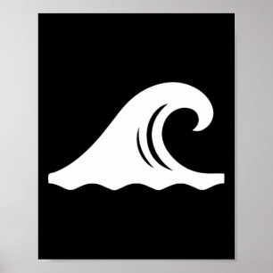 Poster Símbolo de Ondas Legais Surfista Surfando Surf Cos