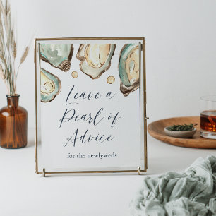 Poster Símbolo de ostra aquosa "Deixe uma pérola de conse