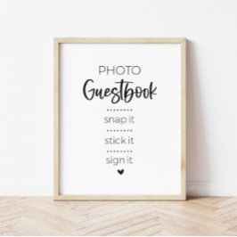 Poster Símbolo de Partido de Guestbook de Foto Minimalist