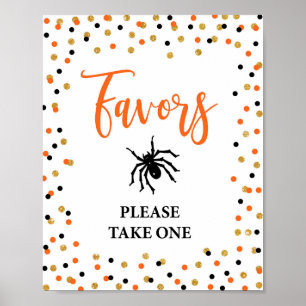 Poster Símbolo de Partido de Halloween Laranja e Preto Co