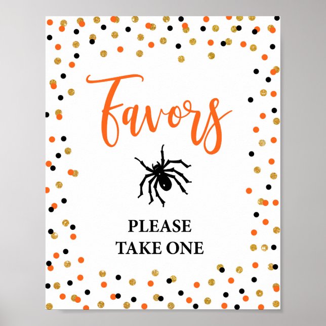 Poster Símbolo de Partido de Halloween Laranja e Preto Co (Frente)