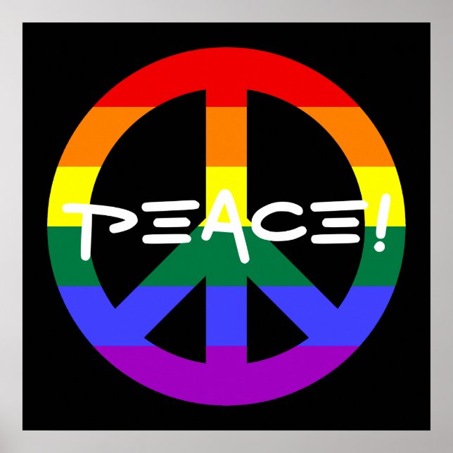 Póster Símbolo de Paz Arco-íris (Frente)