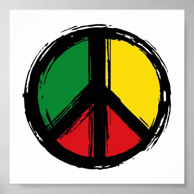 Poster Símbolo de paz com cores de reagoga (Frente)