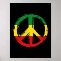 Símbolo de paz com cores reggae
