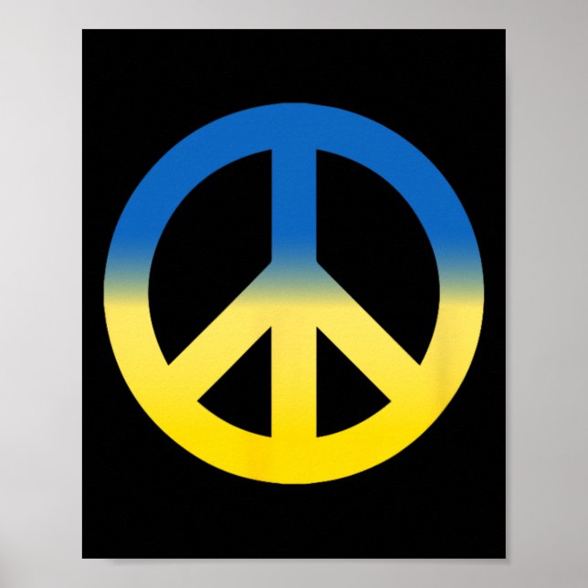 Poster Símbolo de Paz - Cores da Bandeira da Ucrânia com  (Frente)