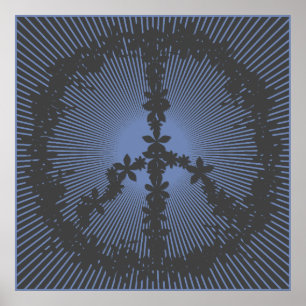 Poster Símbolo de paz flower power