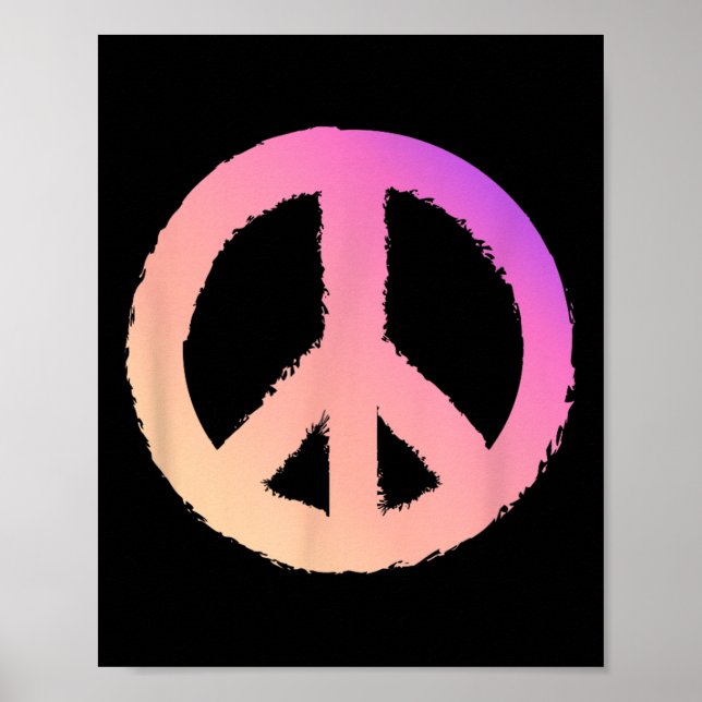 Poster Símbolo de Paz Gradiente Fade de Cor Pacifista Si  (Frente)