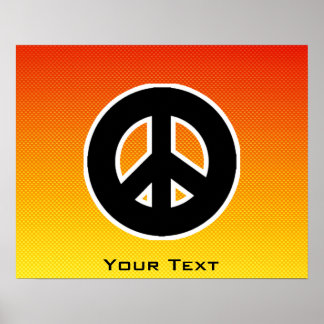 Poster Símbolo de Paz Laranja Amarelo