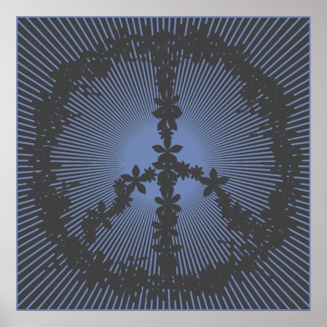 Poster Símbolo de paz, potência floral (Frente)