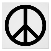 Símbolo de Paz Preto Retrô