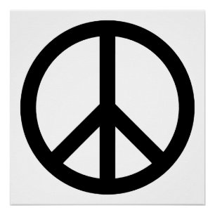 Póster Símbolo de Paz Preto Retrô