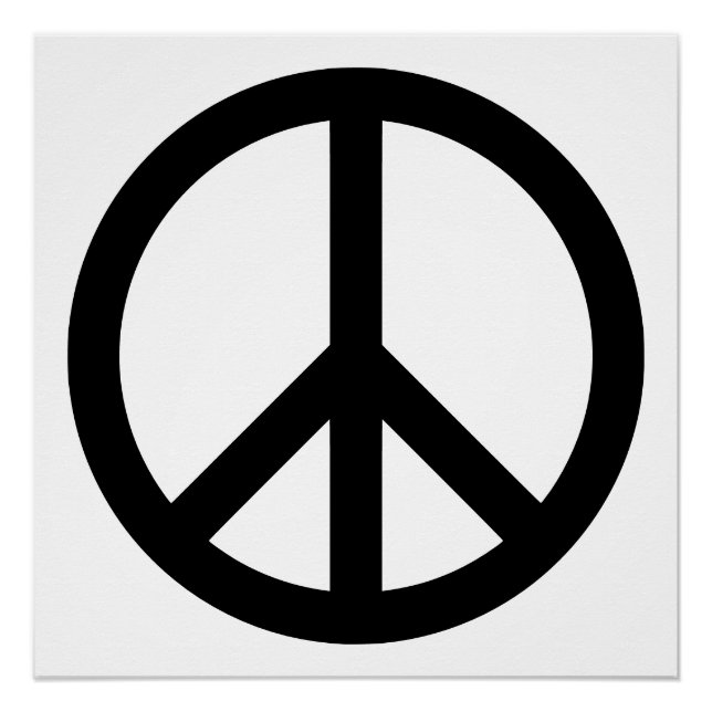 Póster Símbolo de Paz Preto Retrô (Frente)