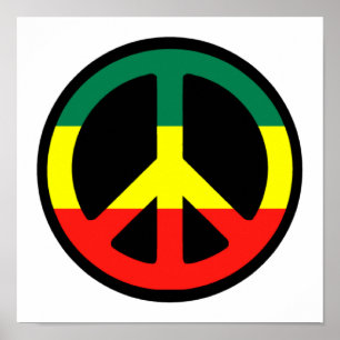 Póster Símbolo de paz rasta