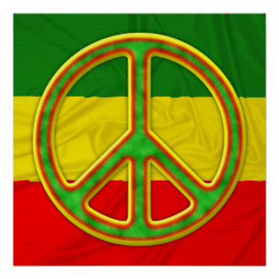 Póster Símbolo de paz rasta
