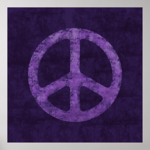 Poster Símbolo de paz roxo, em apuros