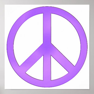 Poster Símbolo de paz roxo lavanda