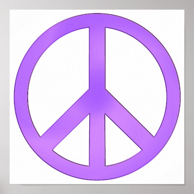 Poster Símbolo de paz roxo lavanda (Frente)