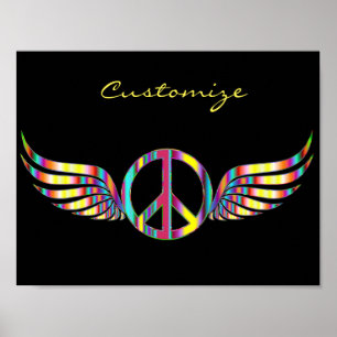 Poster Símbolo de paz voado Thunder_Cove do Hippie
