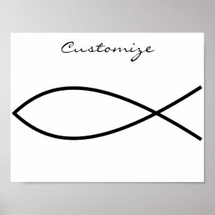 Poster Símbolo de Peixe Cristão Ichthys Thunder_Cove