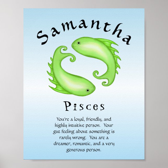 Poster Símbolo de Peixe Zodiac peixes Astrologia (Frente)