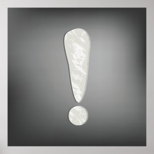 Poster Símbolo de Ponto de Exclamação Industrial Grunge