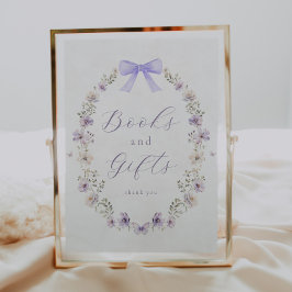 Poster Símbolo de presente e livros de flores silvestres