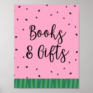 Poster Símbolo de presentes e livros de melancia