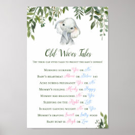 Poster Símbolo de Previsão de Gênero de Elefante Verde