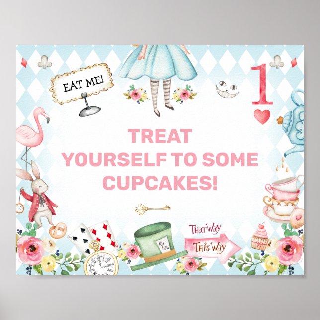 Poster Símbolo de primeiro aniversario de Alice Dourada A (Frente)