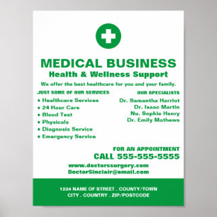 Poster Símbolo de primeiros socorros, profissional geral,