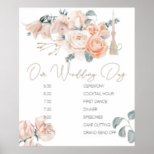 Poster Símbolo de Programação de Casamento Elegante Ro