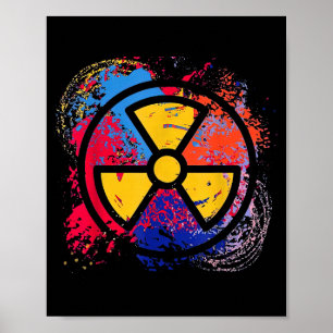 Poster Símbolo de Radiação de Medicina Nuclear Colorido R